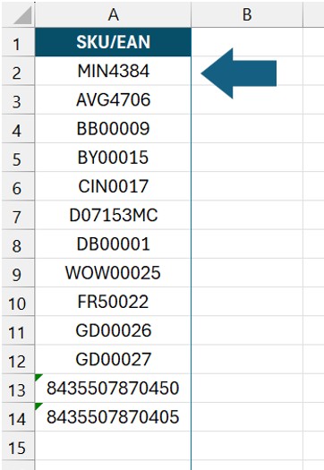Formato Excel ejemplo